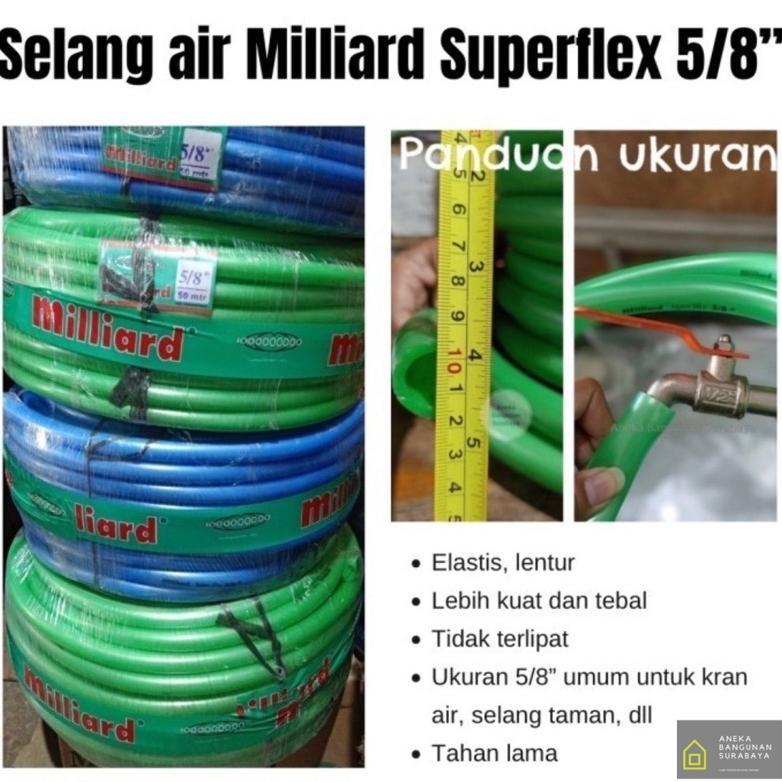 Bisa Cod Selang Air 5/8 Milliard Superflex ( Per Meter ) Selang Metalik Miliard Super Flex Metallic 