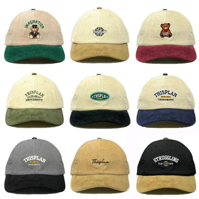 Topi Corduroy Thisplan Baseball Hat Polocaps