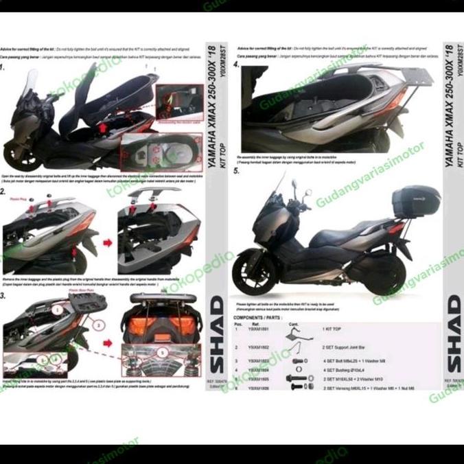 breket box xmax 300/xmax 250 asli merek shad