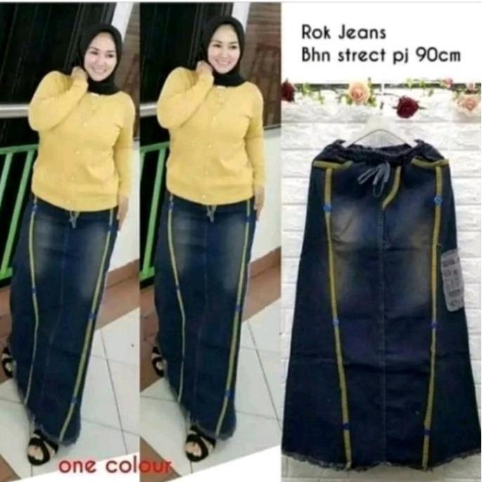 BL98 >> // Rok Jeans Premium // Rok Jeans Panjang // Rok Jeans Kekinian // Jumbo