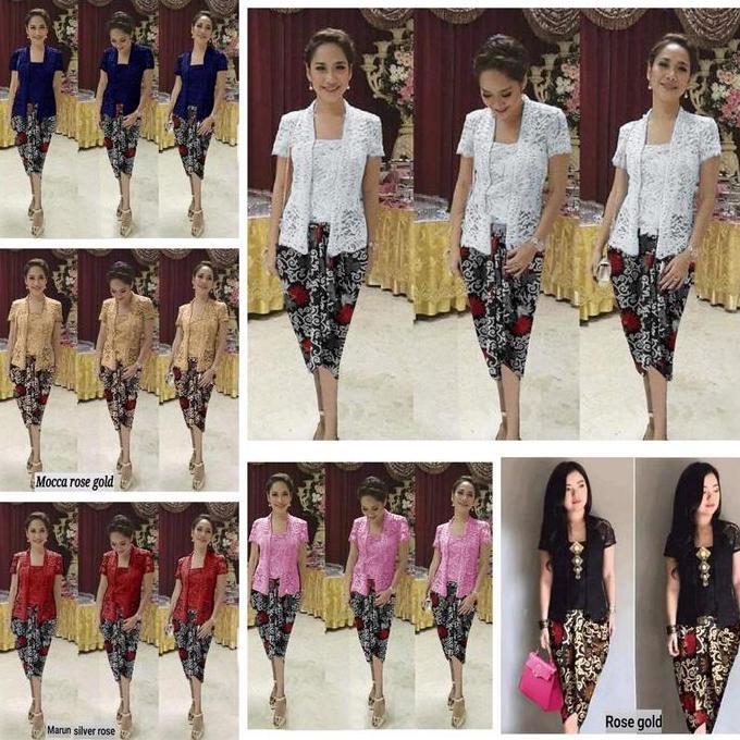 BL3 }} Baju Kebaya Kondangan Wanita Set Kebaya Modern Brukat Baju Adat Kebaya Bali Oneset Kebaya Wis