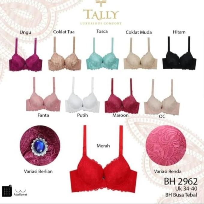 Bra Push Up Tally 2962 Busa Tebal Dan Full Cup Besar Muat Hingga Cup B