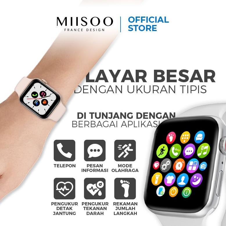 BIG SALE MIISOO SMARTWATCH T55 Jam tangan T500 strap bisa telfon  jam tangan Wanita Pria Izin Postel