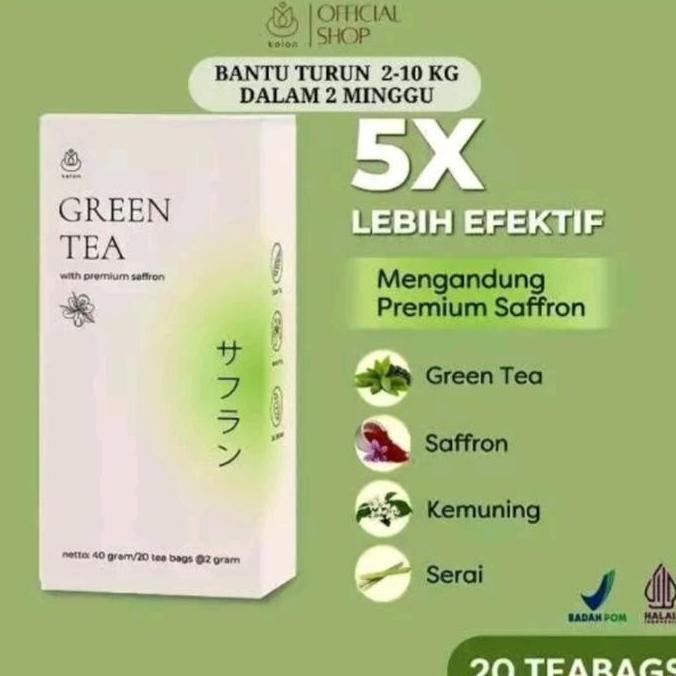 kalon teh hijau premium saffron-green tea-teh diet detoks-supplemen diet-pelangsing herbal-kalon gre