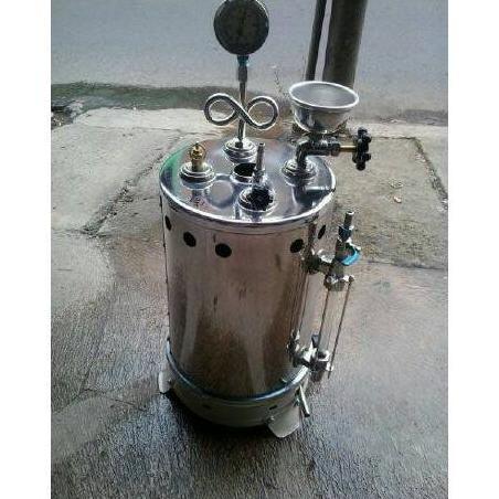 Setrika Uap Boiler Gas Maomoto kapasitas 5 liter/boiler laundry