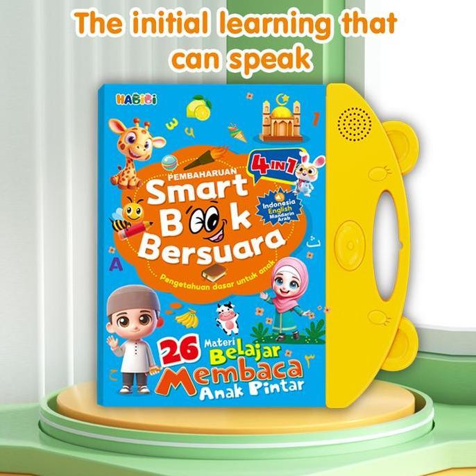 BEST EBook Edukasi 4in1 Bahasa Elektronik Warna Biru Terang 4 Bahasa Inggris Mandarin Indonesia Buku