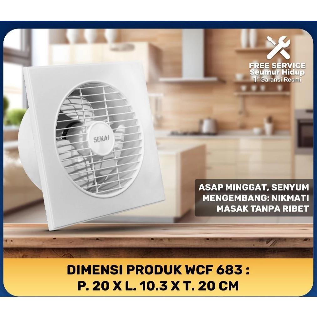 PROMO SEKAI Exhaust Fan Dinding / Plafon / Kaca - Kipas Angin Hexos 6 Inch / 8 inch - WCF683 / WCF88