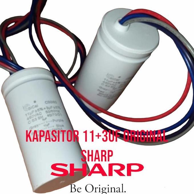 CAPASITOR MESIN KAPASITOR MESIN CUCI SHARP ORIGINAL 11 + 3 CBB60 ORI