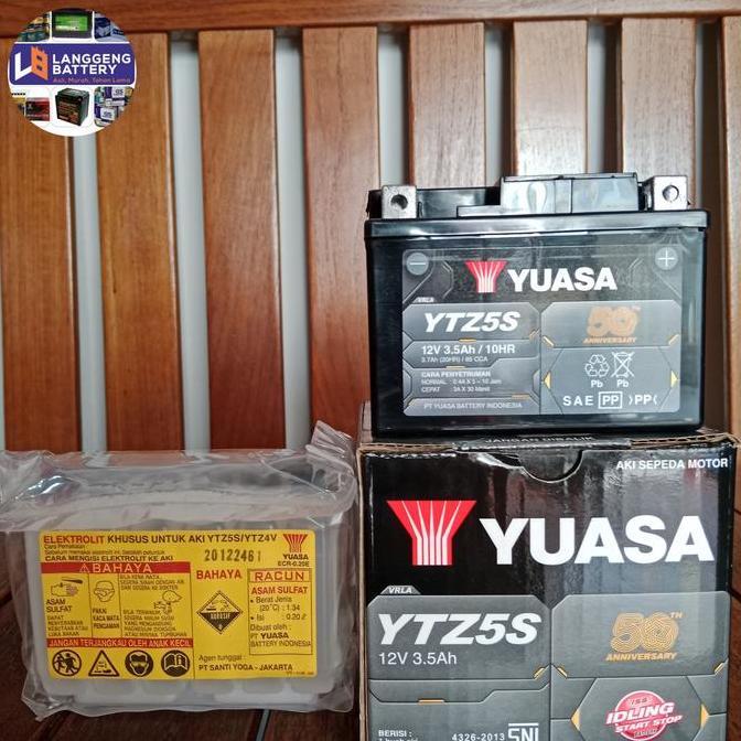 Promo Aki motor Yamaha Xeon, Byson YTZ5S YUASA Aki Kering Diskon