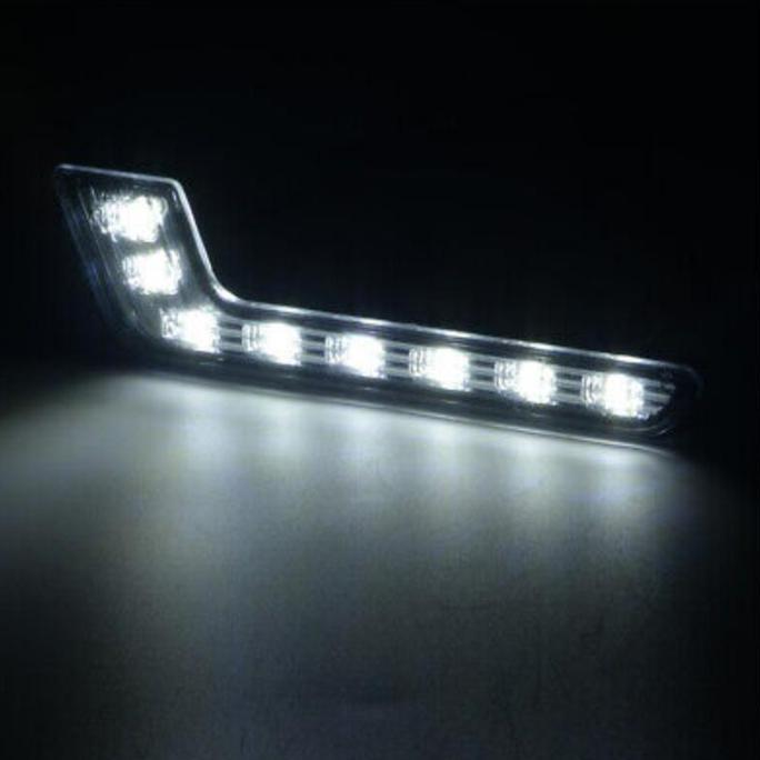 sepasang LED DRL kristal foglamp mobil | daytime running light drl