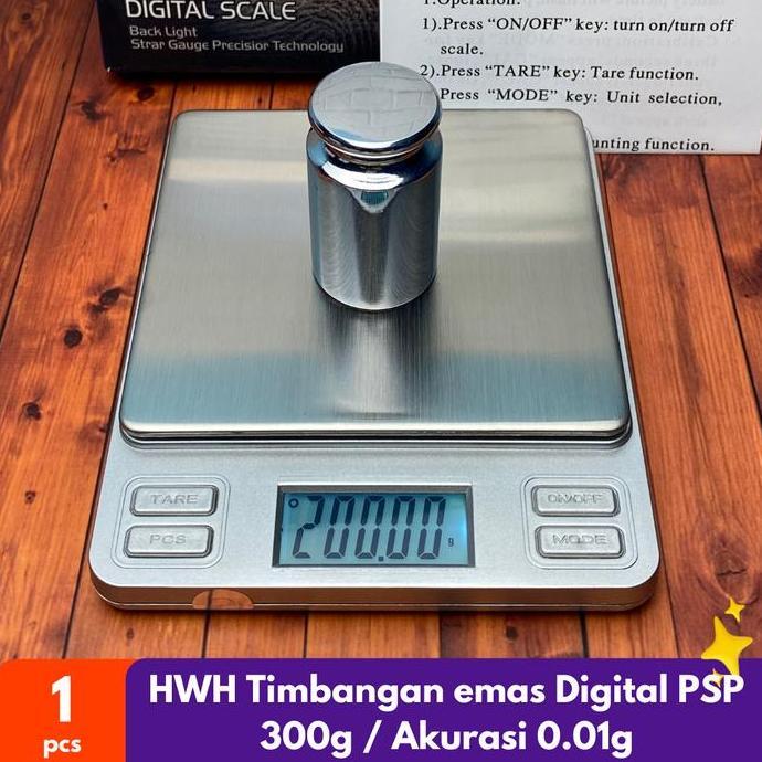 Hazz- Hwh Timbangan Emas Digital Psp 300G / Akurasi 0.01G