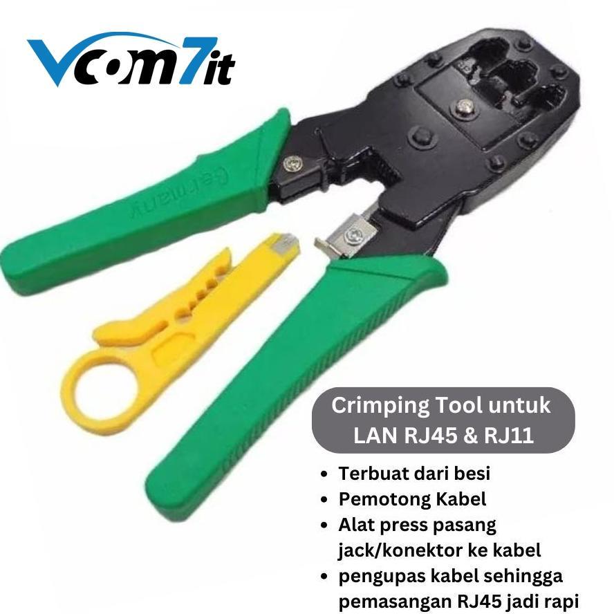 Modular Crimping Tool 3 Lubang RJ11 RJ45 Tang Krimping LAN Cat5e Cat6