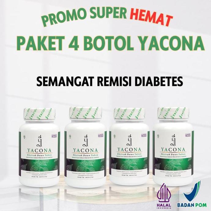 Yacona 4 Botol Yacona Hemat Terpercaya 60 Kapsul TR 183311741 Untuk Menormalkan Tanpa Efek Samping
