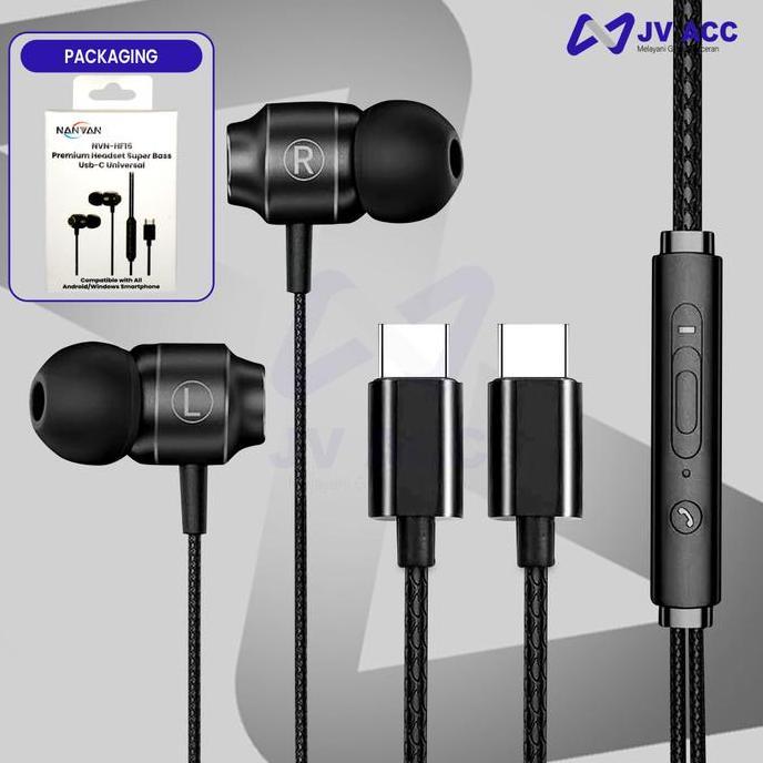 HF15 HEADSET / EARPHONE TYPE TIPE C SUPER BASS UNIVERSAL ALL TIPE HP
