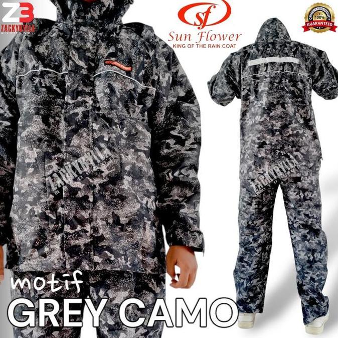 Kidbig- Jas Hujan Sunflower Motif Original Setelan Jaket Dan Celana Waterproof
