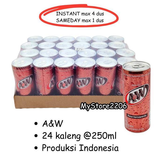 Ptursa_Sejati - Minuman Kaleng Soda / Soft Drink Sarsaparila Merek Aw / Aw 24X25Ml