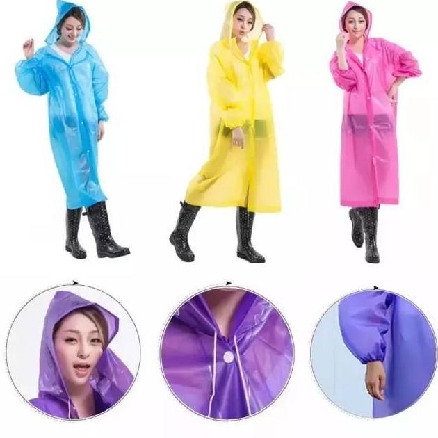 Kidbig- Jas Hujan Eva Transparan Korea Pria Wanita Dewasa Terusan Ponco Lipat  Raincoat Waterproof P