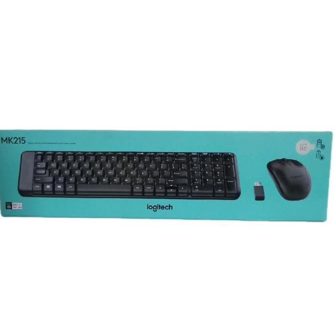 Gemgem- Logitech Mk 215 Mk215 Wireless Combo Keyboard & Mouse - Hitam Garansi