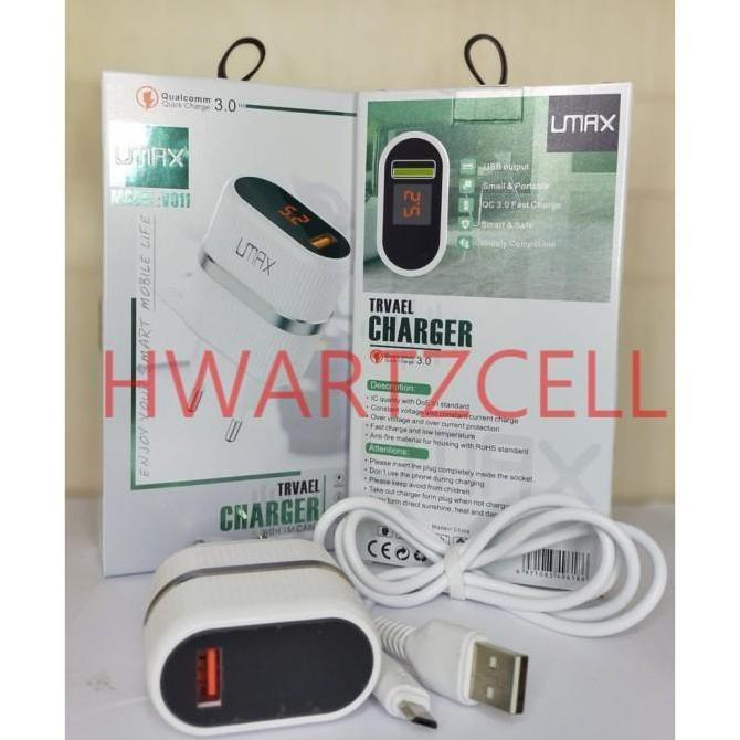 CHARGER TC UMAX DIGITAL LED LCD V011 3.0A FAST CHARGING + KABEL