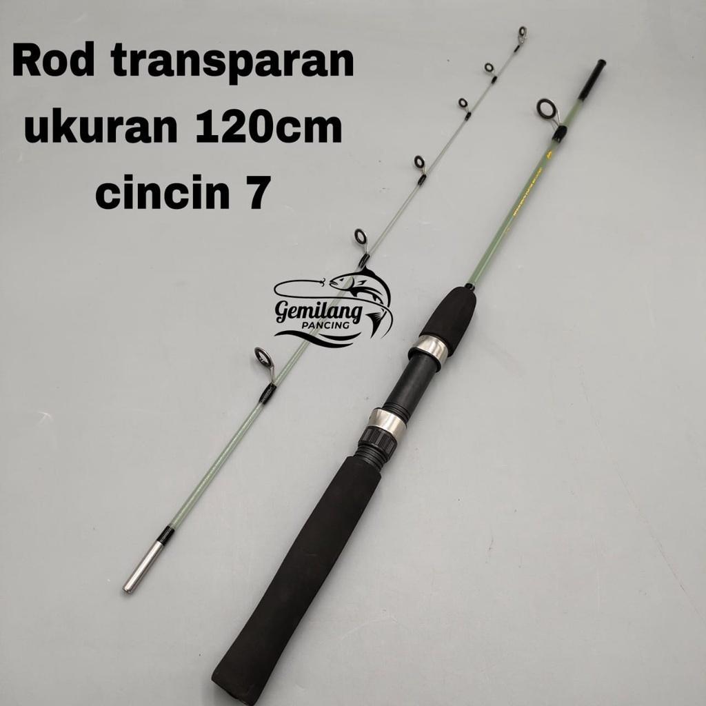 Joran Pancing Audrey Transparan Fiber Solid Gagang Pancing