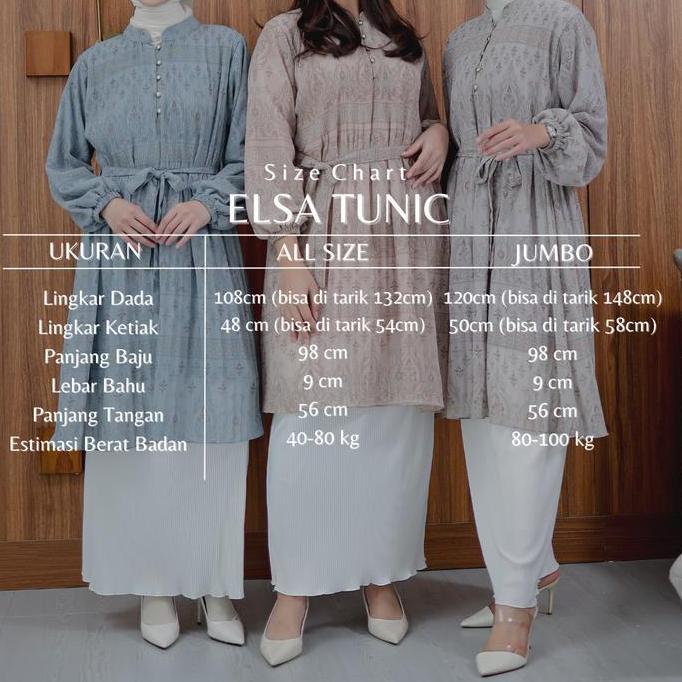 Promo Elsa Long Tunic | Pleated Long Tunic | Atasan Plisket Wanita Premium | Tunic Korean Look | Leb