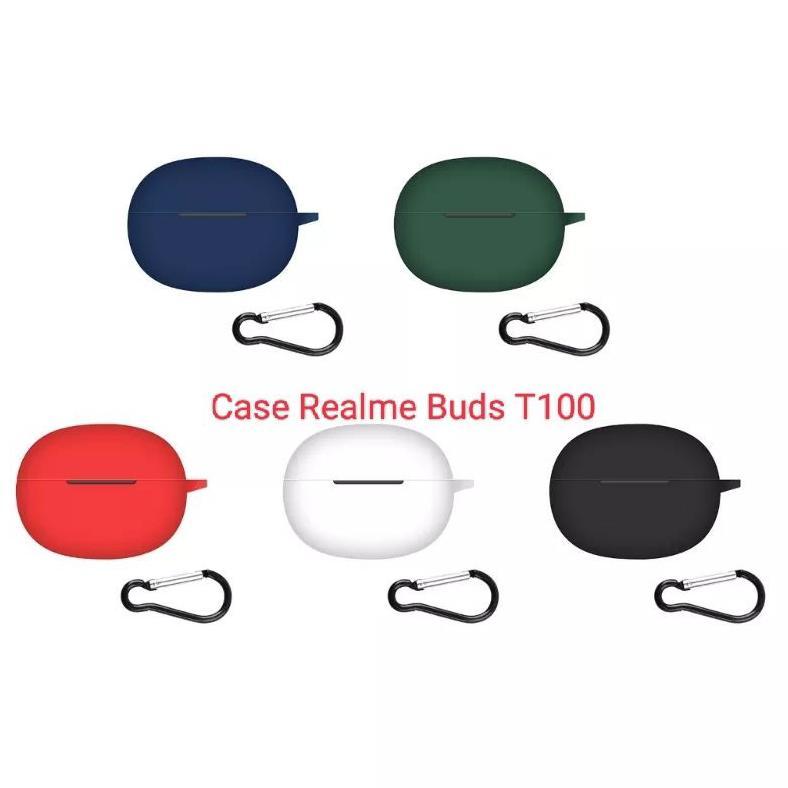 NEW PRODUCT Soft Case Silikon TWS Realme Buds T100 + carabiner