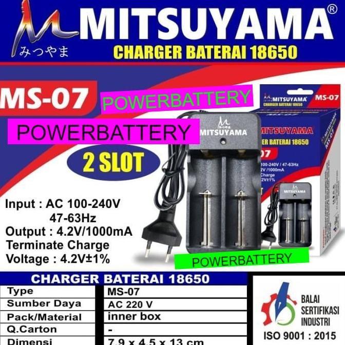 Charger Baterai 18650 Mitsuyama MS-07 Charger 2 Slot Charger Baterai Universal 18650 3.7V