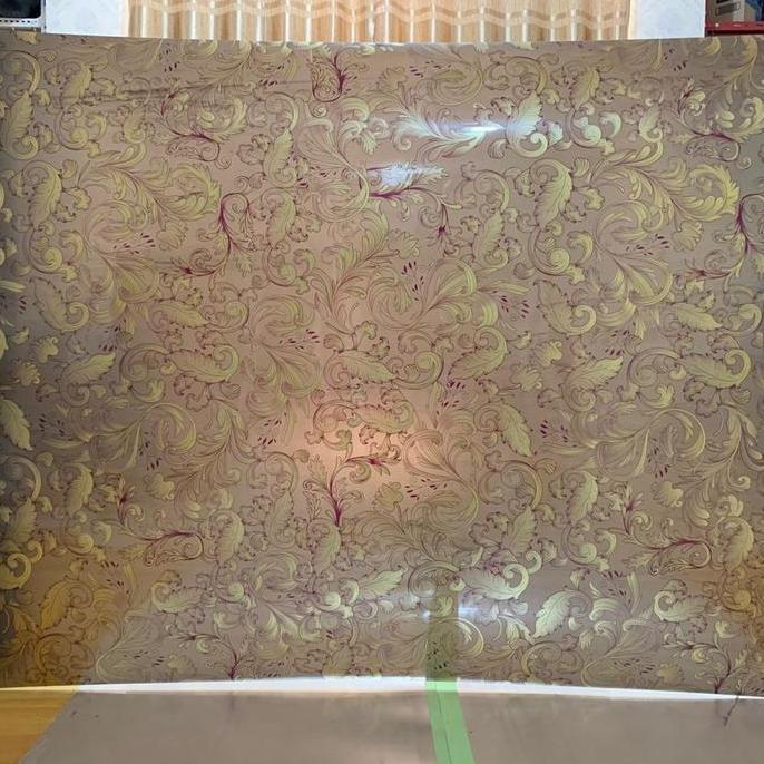 Penutup pagar rumah Fiber Plastik motif batik emas victoria