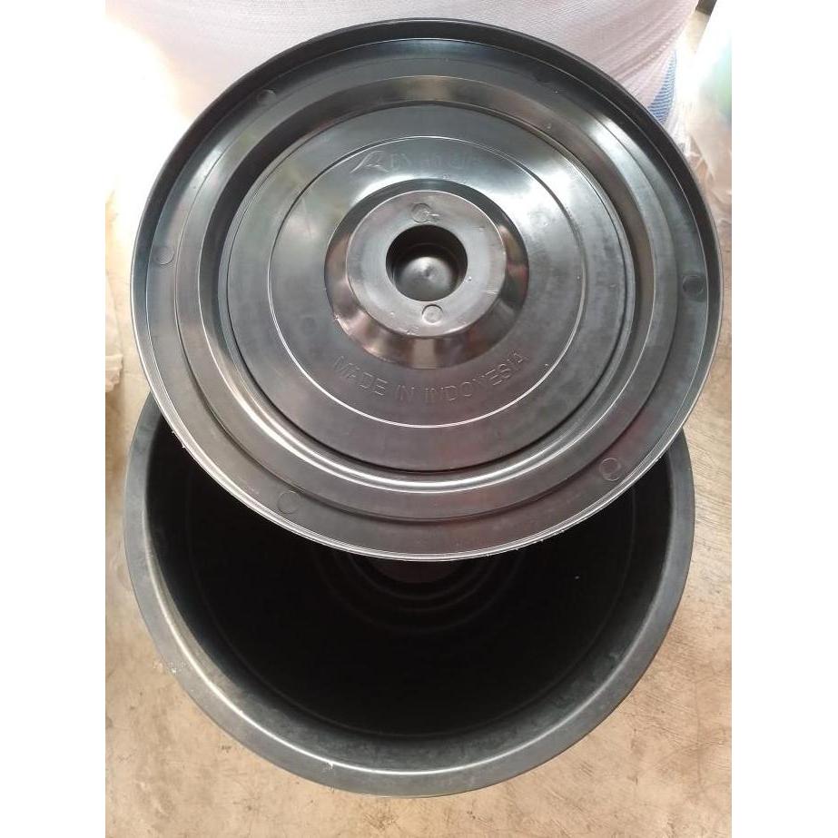 Ready  Ember Plastik 50 Liter HITAM / Tong Air 50 Liter / Ember air tutup plastik 50 Liter / Ember k