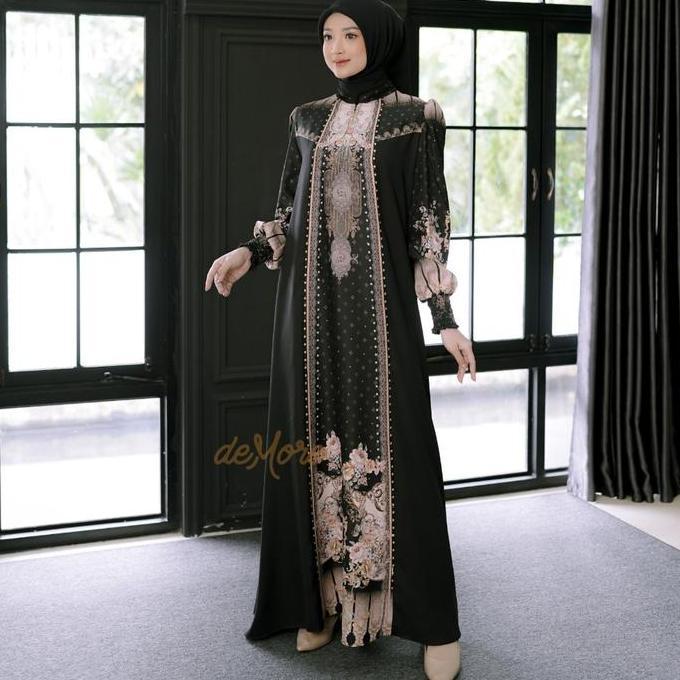 Gamis Muslim Wanita Lebaran Mewah Dress Kondangan Motif Ekslusif Baju Lamaran Syari | Gamis Kirana