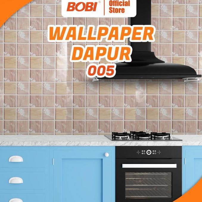 Wallpaper Sticker Dapur Bervariasi Motif -  Ukuran 5mx45cm - Aluminium - Abu, Biru, Hijau dan Pink -