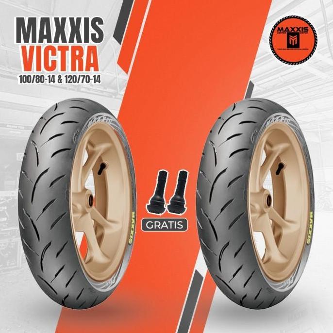 Terlaris Paket Ban Motor Pcx 150 Maxxis Victra 100/80 + 120/70 Ring 14 Tubeless