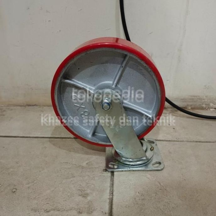 roda pu heavy duty 8 inch / roda troli 8 inch PU hidup RESTOCK