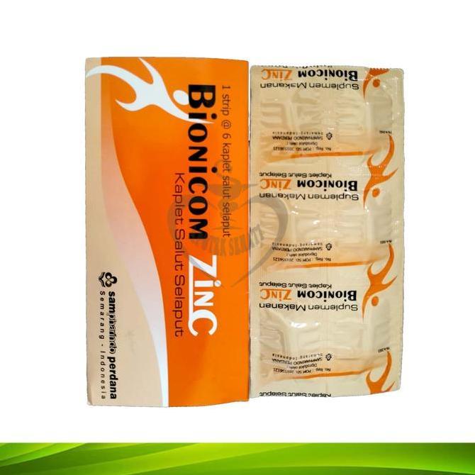 Bionicom Zinc Kaplet Suplemen Makanan Plus Vitamin C Sistem Kekebal