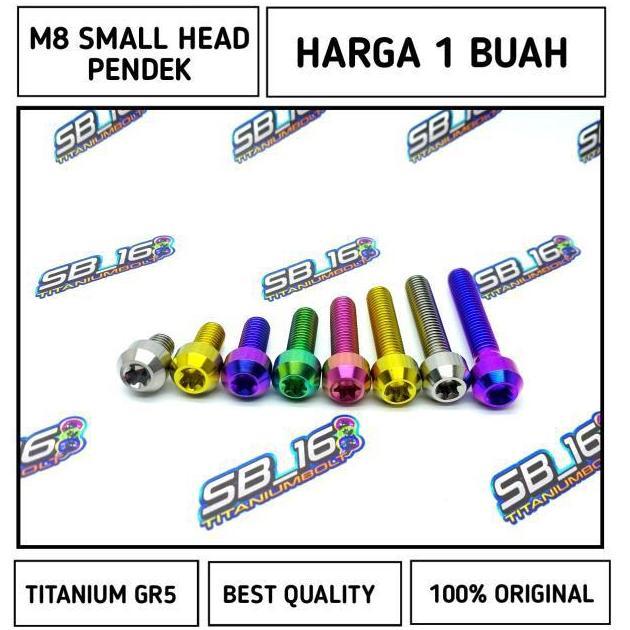 Scur- M8 Small Head Titanium Gr5 ( Drat12) Pendek
