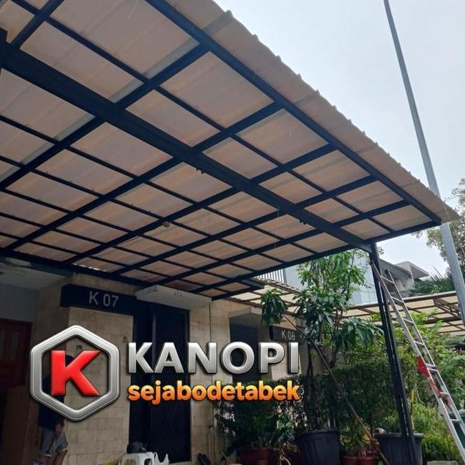 Build- Kanopi Minimalis Alderon Rs Rangka Baja Ringan 0,75Mm Reng 0,45Mm Besi