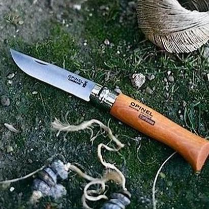 Pisau Lipat Opinel Folding Knife Carbon Camping Hiking Survival No 6 7 8 9 10 12