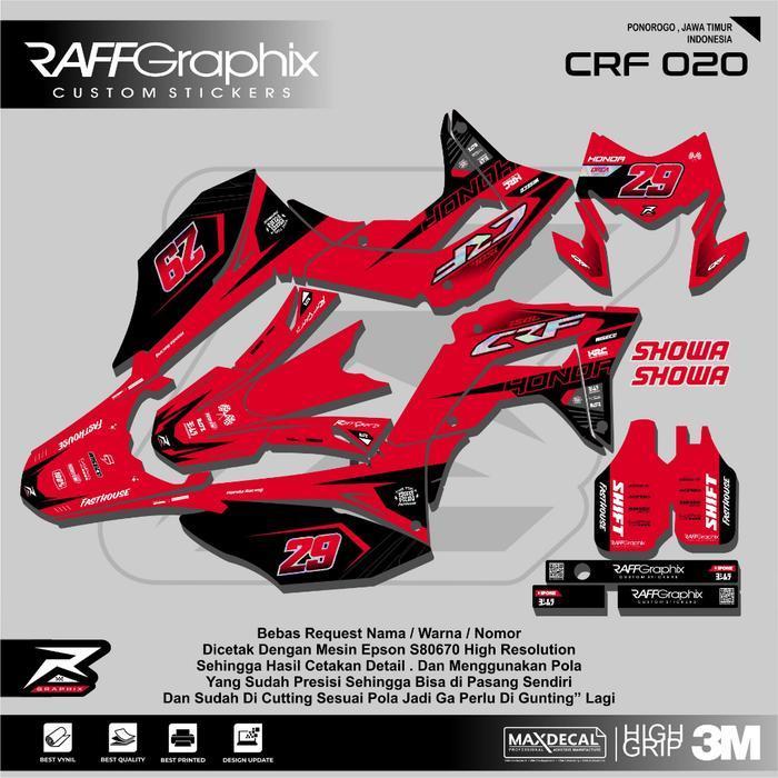Decal Crf 150 Merah Putih / Custom Full Decal Crf 150 / Crf Supermoto Original Dan Terpercaya