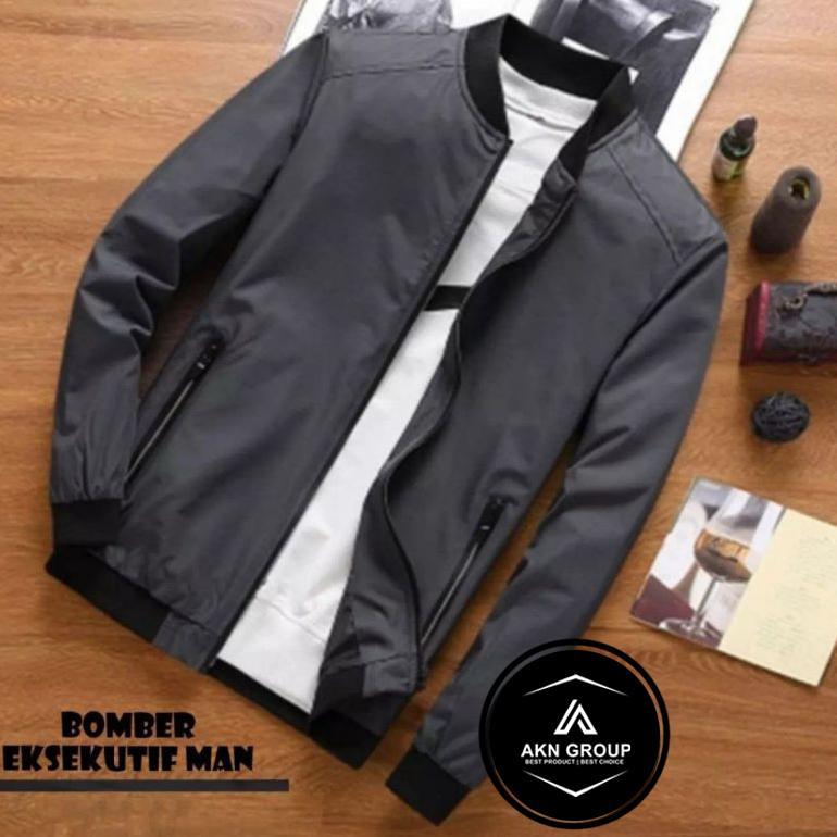 HOT ITEM [ SIAP KIRIM ] BOMBER MAN JACKET || BOMBER EKSEKUTIF MAN || JAKET BOMBER POLOS PRIA #JD