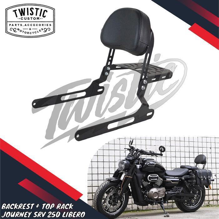 Backrest + Top Rack Journey Bracket Box Tas Barang Sandaran Jok Penumpang Boncenger Belakang Atas To