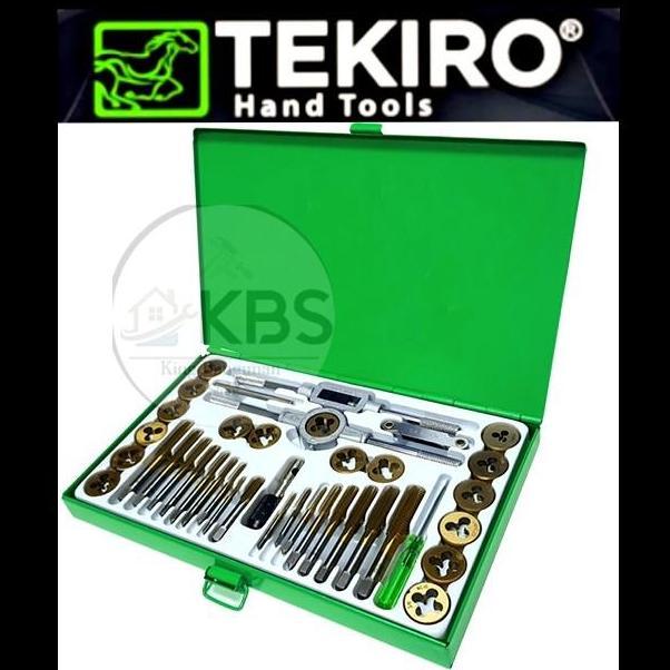 TEKIRO HAND TAP AND DIES SET 40 PCS - TAP & SNAI - ALAT ULIR DAN SNAI ORIGINAL DAN TERPERCAYA