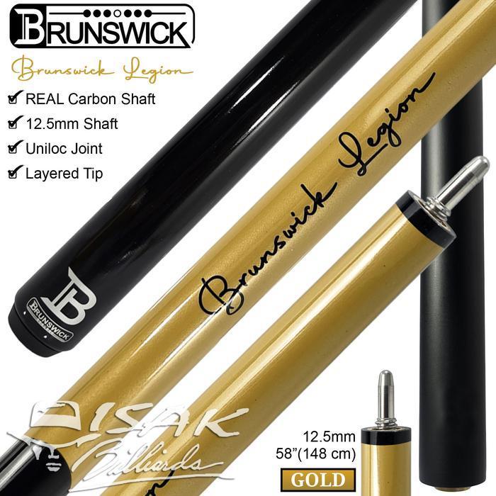 Brunswick Legion Cue Gold - Real Carbon Shaft Uniloc Pool Stick Billiard