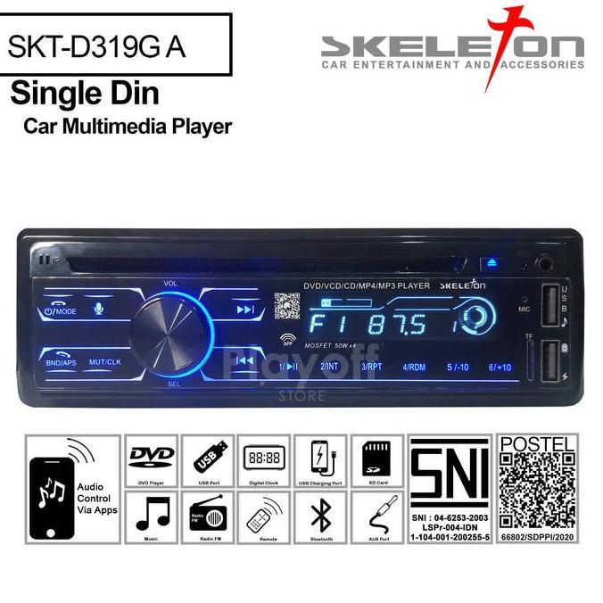 TERBARU - Single Din DVD Multimedia Player Bluetooth USB