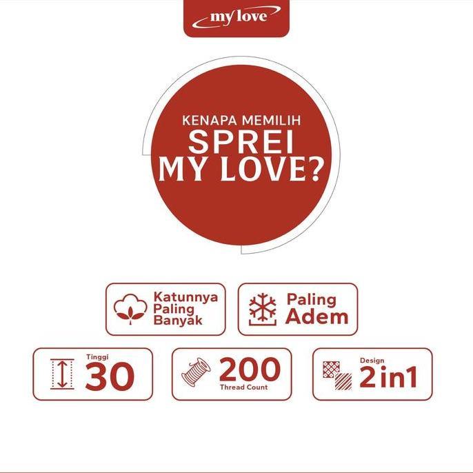 MYLOVE Sprei My Love Queen Fitted 160x200 Sprei Queen My Love No 2 (TERBAIK) (TERBARU) (TERMURAH)