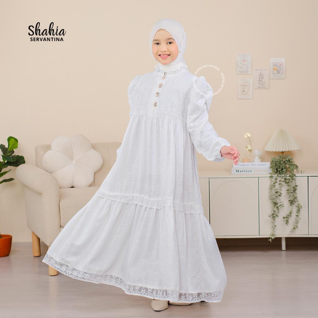Shahia Servantina - Gamis Putih Anak Perempuan Dress Manasik Umroh Haji Baju Muslim White
