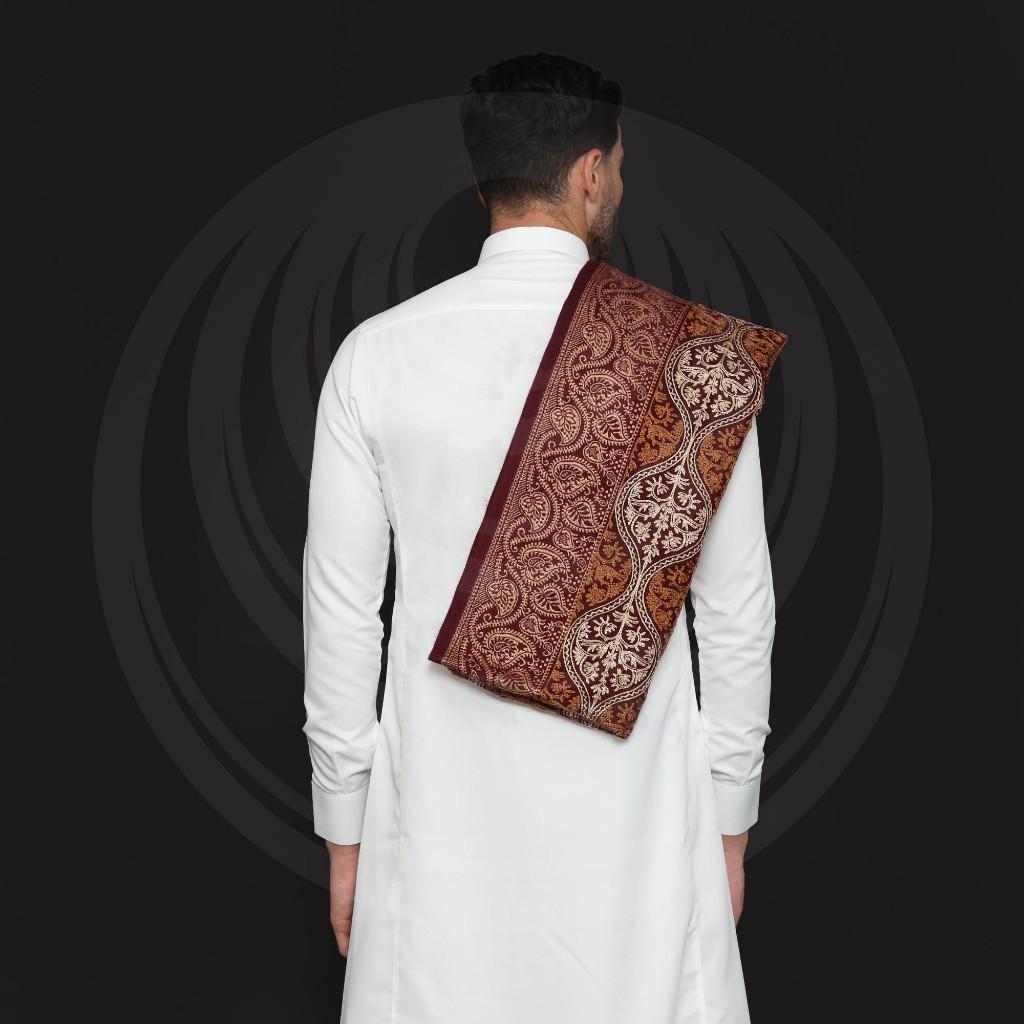 Sorban Kashmiri Premium Rida Jacquard Sulam Bordir Timbul Pria Original Arab Lulu Brand Jamal Shawl