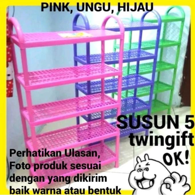 rak sepatu plastik susun 5