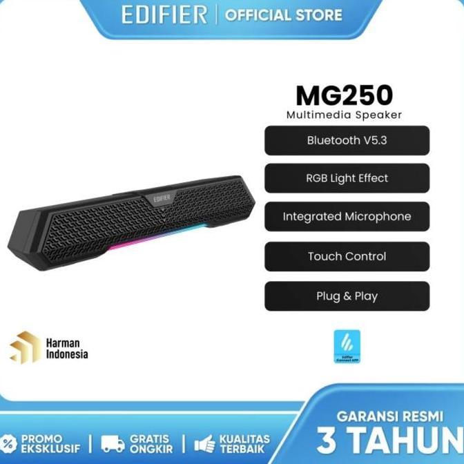 Edifier MG250 Wireless Bluetooth Speaker, Gaming Multimedia with RGB Light Effect & Integrated Mic M