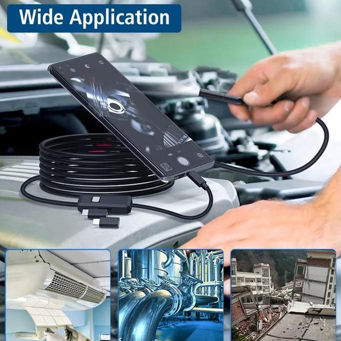 BEBAS ONGKIR - kamera kabel endoscope android PC waterproof industrial USB 3 in 1 micro USB tipe C m