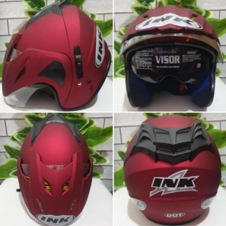 Grade Ori Helm Ink Double Visor Baru Murah Emboss Sni Paking Kardus Free Bublle Wrap Tebal